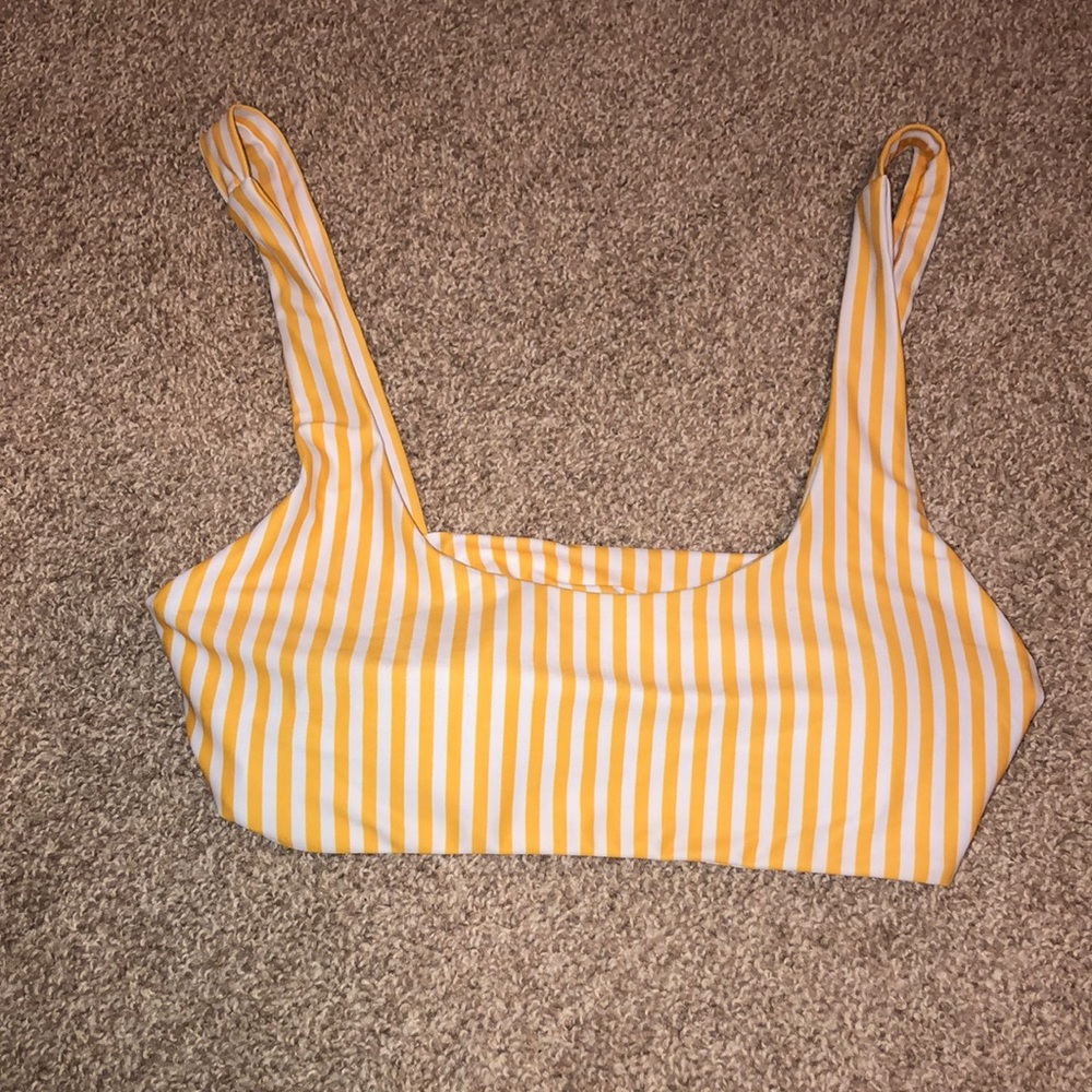 Zaful yellow and white striped bikini